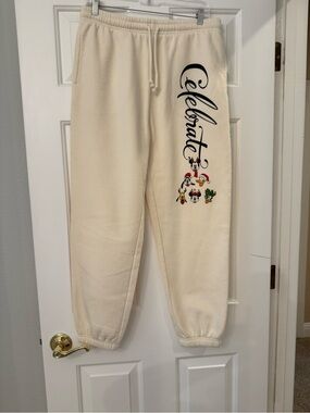 Disney Holiday "Celebrate" Jogger Sweatpants, size L
